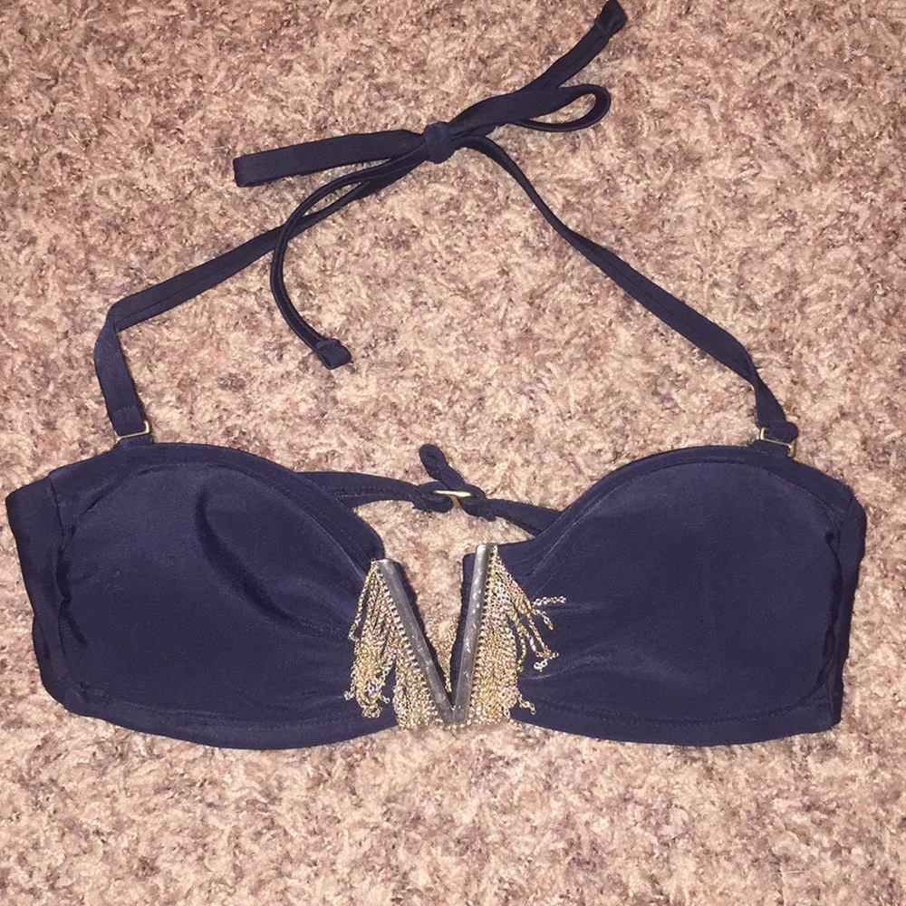 Black and gold swimsuit top